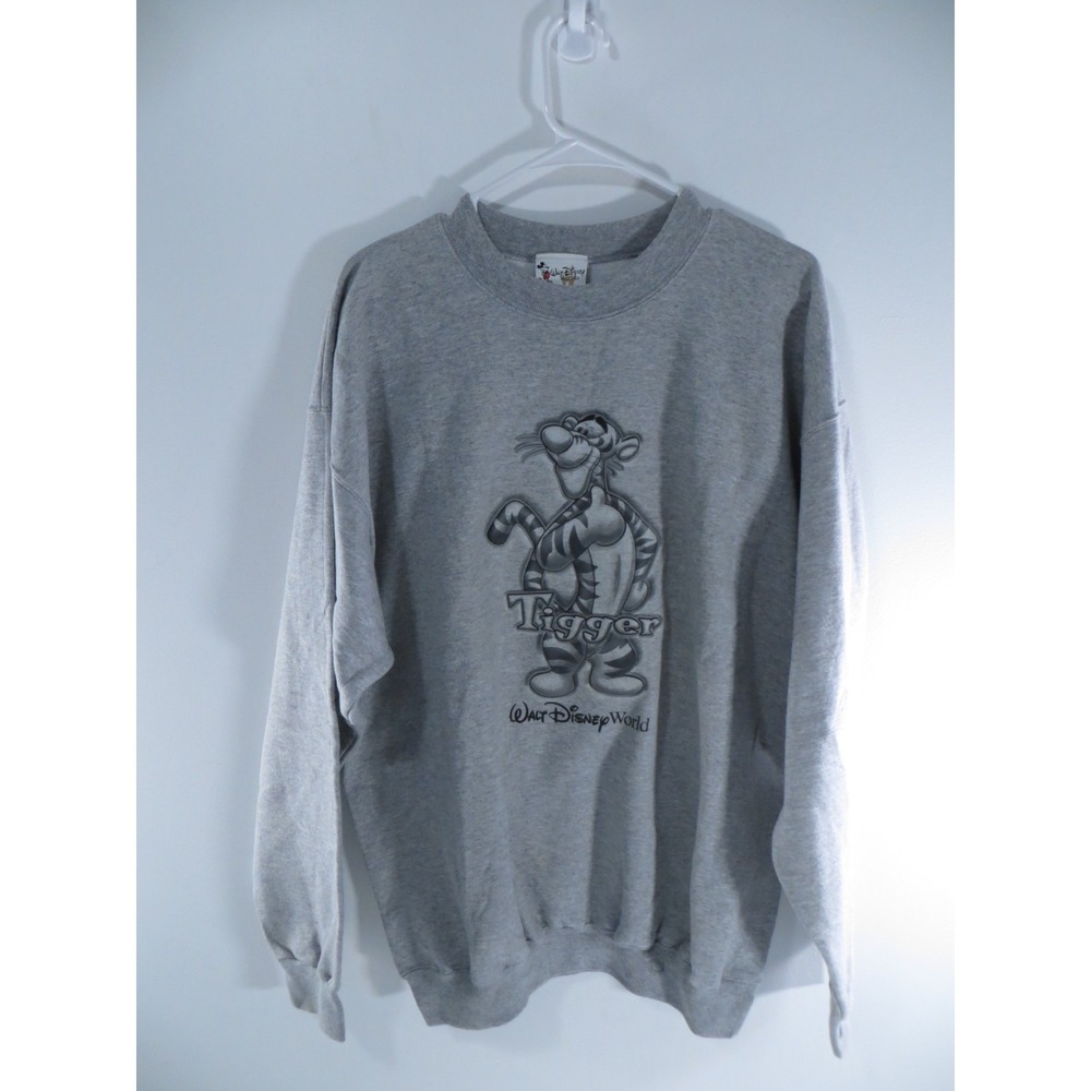 Vintage 2000's Walt Disney World Tigger Gray Crewneck Sweatshirt‎ Unisex Large
